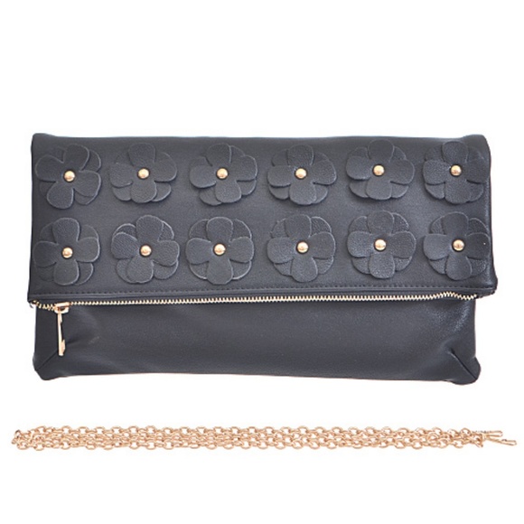 3am forever® Handbags - Black CLutch handbag 3d flowers 🔥🔥🔥